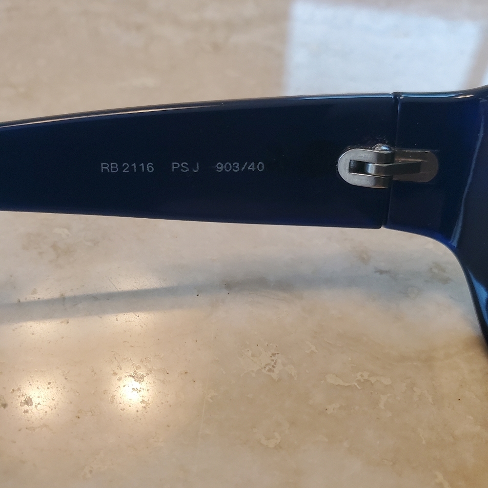 NWOT RARE MEN'S RAYBAN RB2116 INDIGO BLUE MIRRORED SUNGLASSES W/ CASE 100% AUTH! - Picture 5 of 8